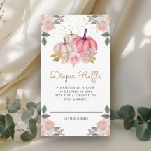 Little Pumpkin Pink Gold Floral Diaper Raffle