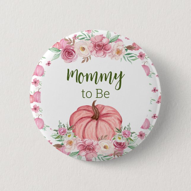 Little Pumpkin Pink Mommy to Be Button - Anpassen (Vorderseite)