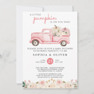 Little Pumpkin Pink Paare Kinderdusche Einladung