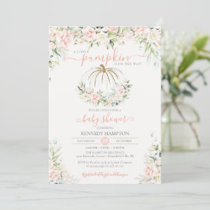 Little Pumpkin Pink Rose Fall Girl Babydusche Einladung