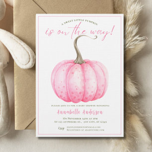 Little Pumpkin Pink Wasserfarbe Girl Baby Dusche Einladung