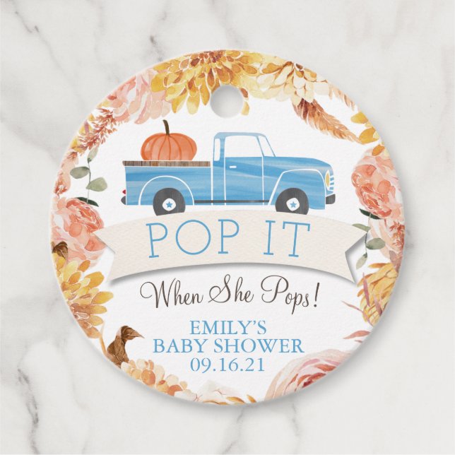 Little Pumpkin Pop es, wenn sie Pop Boy Dusche Geschenkanhänger (Vorderseite)
