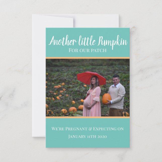 Little Pumpkin Pregnancy Announcement Card (Vorderseite)