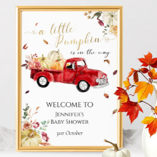 Little Pumpkin Red Truck Baby Dusche Begrüßungszei Poster