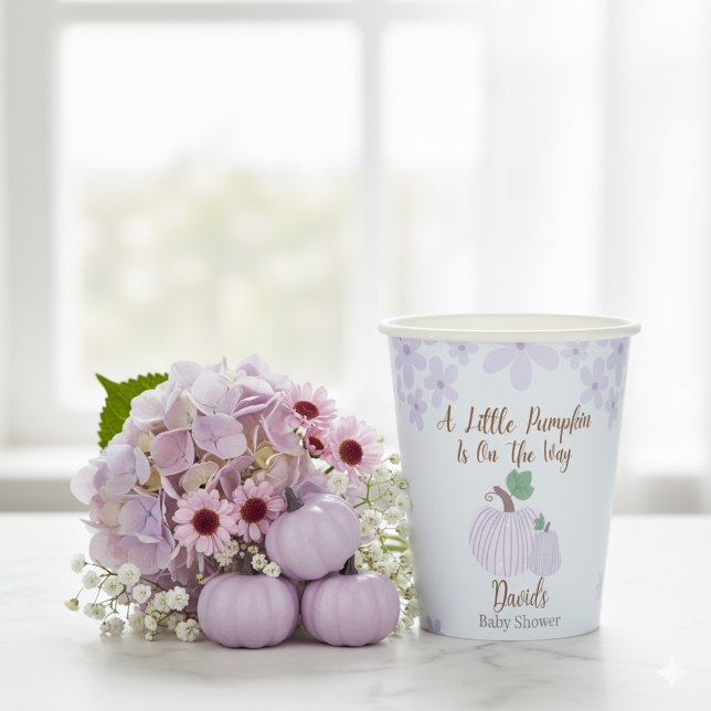 Little Pumpkin Soft Blue Baby Dusche Pappbecher (Von Creator hochgeladen)