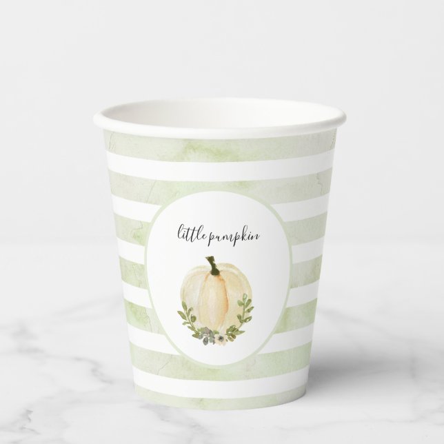 Little Pumpkin Tellers Rustic Fall Baby Dusche Pappbecher (Vorderseite)