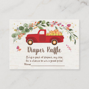 Little Pumpkin Truck Baby Duwer Windel Raffle Begleitkarte