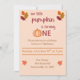little pumpkin turning one einladung