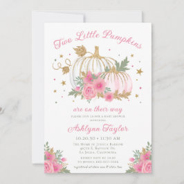Little Pumpkin Twin Girl Baby Shower Einladung