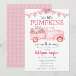 Little Pumpkin Twin Girl Babydusche Einladung