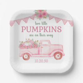 Little Pumpkin Twin Girl Babydusche Pappteller