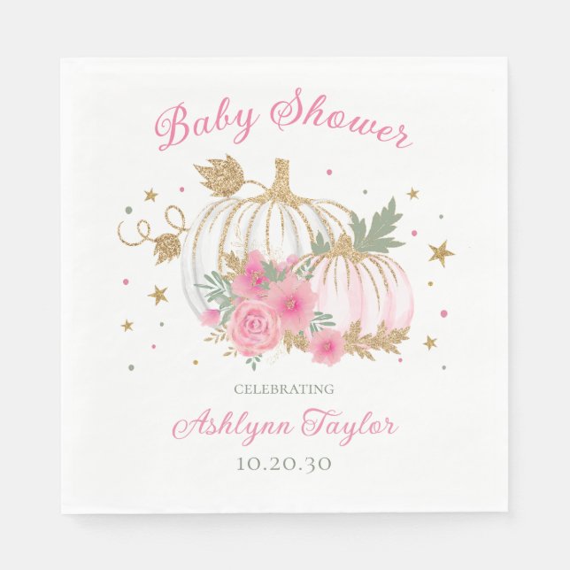 Little Pumpkin Twin Girl Babydusche Serviette (Vorderseite)