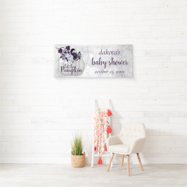 Little Pumpkin | Violet Lila Rustikale Babydusche Banner