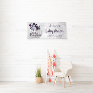 Little Pumpkin Violet Lila Rustikale Babydusche Banner