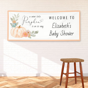 Little Pumpkin Watercolor Baby Dusche Willkommen Banner