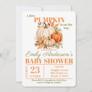 Little Pumpkin Watercolor Babydusche Einladung