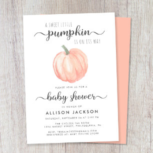 Little Pumpkin Watercolor Babydusche Einladung