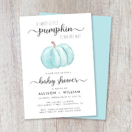 Little Pumpkin Watercolor Paare Baby Boy Dusche Einladung