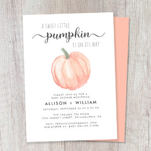 Little Pumpkin Watercolor Paare Kinderdusche Einladung