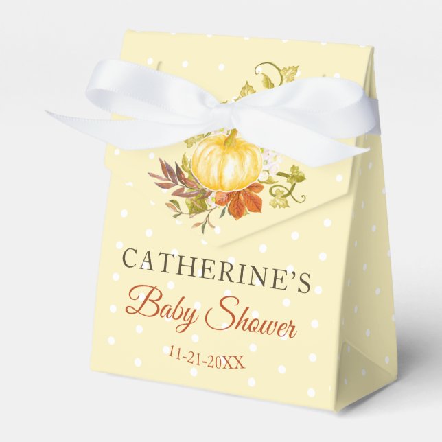 Little Pumpkin Yellow Rustic Country Baby Dusche Geschenkschachtel (Vorderseite)