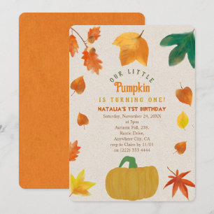 Little Pumpkin zum ersten Geburtstag Einladung
