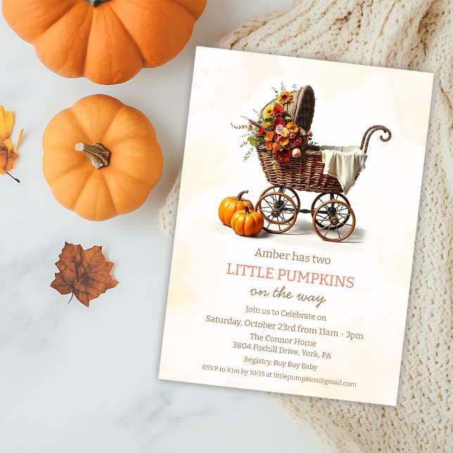 Little Pumpkins Baby Carriage Baby Shooter Einladung (Von Creator hochgeladen)