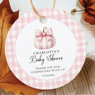 Little Pumpkin's Pink Gingham Geschenkanhänger