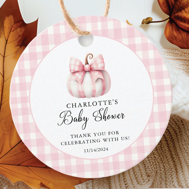 Little Pumpkin's Pink Gingham Geschenkanhänger (Von Creator hochgeladen)