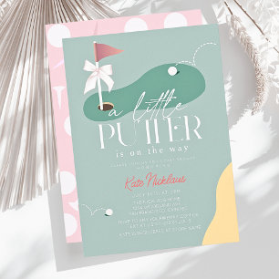 Little Putter Golf Fairway Bow Girl Baby Shower Einladung