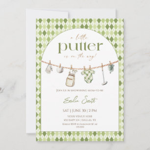 Little Putter ist auf dem Weg Golf-Baby-Party Einladung