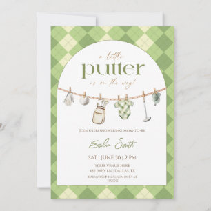 Little Putter ist auf dem Weg Golf-Baby-Party Einladung