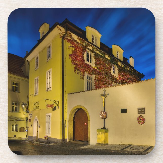 Little Quarter Cross Night Hard Plastic Coaster Getränkeuntersetzer (Vorderseite)