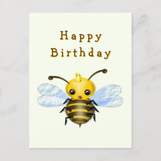 Little Queen Bee Birthday Card Postkarte