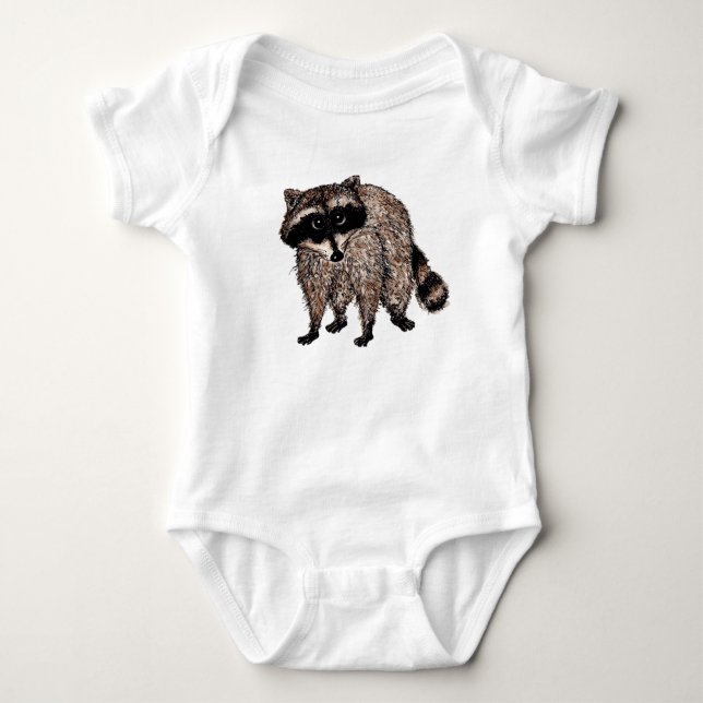 Little Raccoon Baby Strampler (Vorderseite)