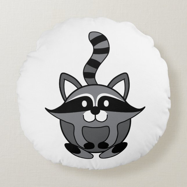 Little Raccoon Rundes Kissen (Vorderseite)