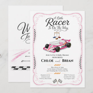 Little Racer Bassinet Formula 1 Babyparty-Einladun Einladung
