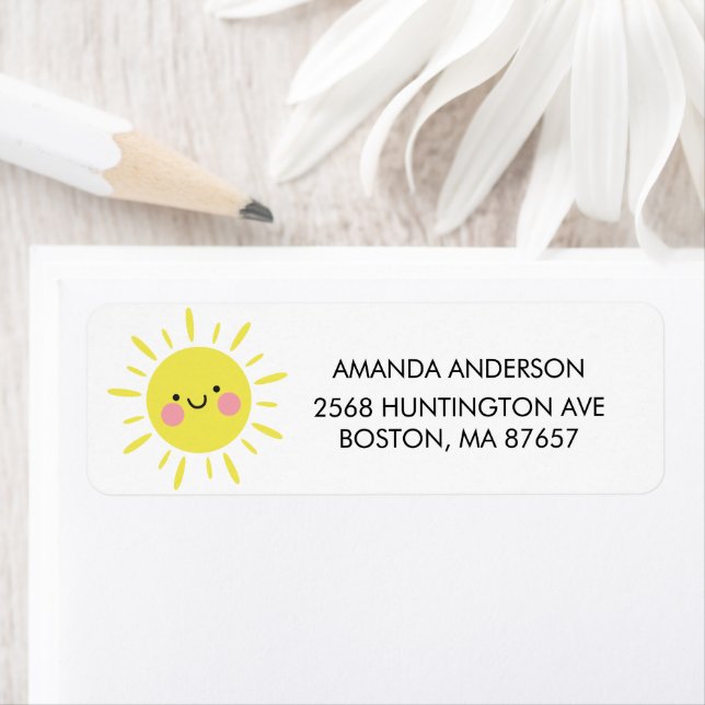 Little Ray of Sunshine Baby Duwer Address Label (Insitu)