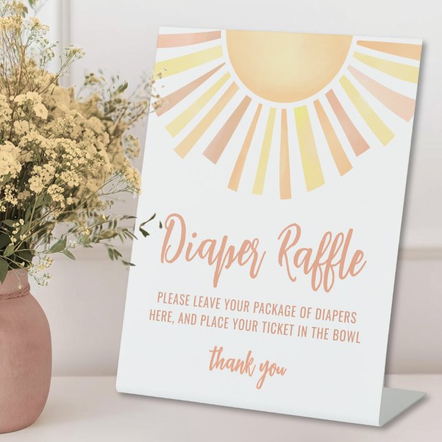 Little Ray Of Sunshine Baby Shower Diaper Raffle Sockelschild (Little Ray Of Sunshine Baby Shower Diaper Raffle Pedestal Sign)