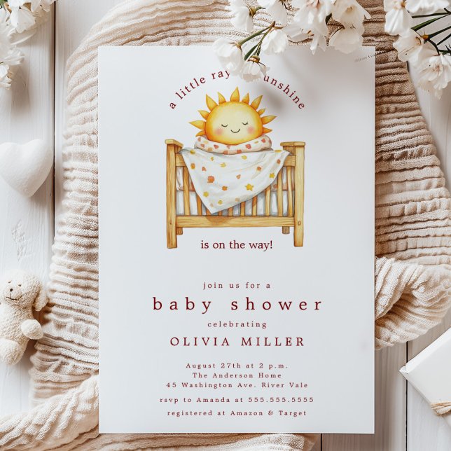 Little Ray of Sunshine Baby Shower Einladung (Von Creator hochgeladen)