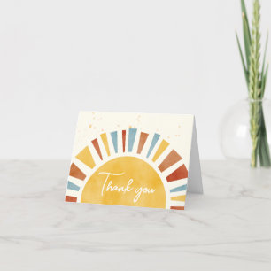 Little Ray of Sunshine Boho Baby Shower Dankeskarte