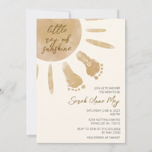 Little Ray of Sunshine Boho Baby Shower Einladung