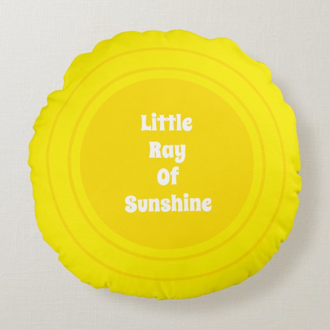 Little Ray of Sunshine Gelbe Sonnenbrille Sonderte Rundes Kissen (Vorderseite)