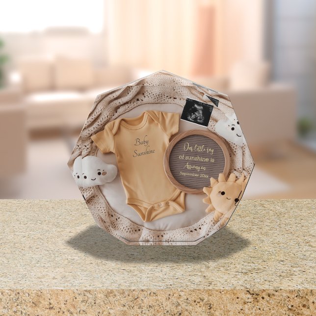 Little ray of sunshine schwanger Ankündigung Fotoblock (Von Creator hochgeladen)