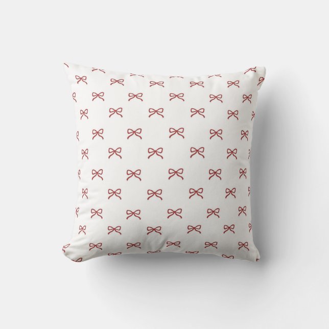 Little Red Bow Feminine Coquette & Grandmillennial Kissen (Vorderseite)