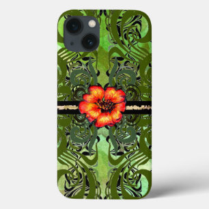 Little Red Flower on green Case-Mate iPhone Hülle