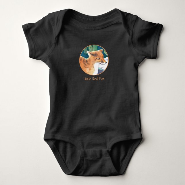 Little Red Fox Baby Bodysuit Strampler (Vorderseite)