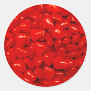 Little Red Heart Candies Runder Aufkleber