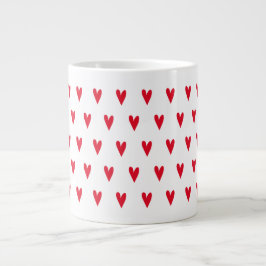 Little Red Hearts Pattern - Romantisch Jumbo-Tasse