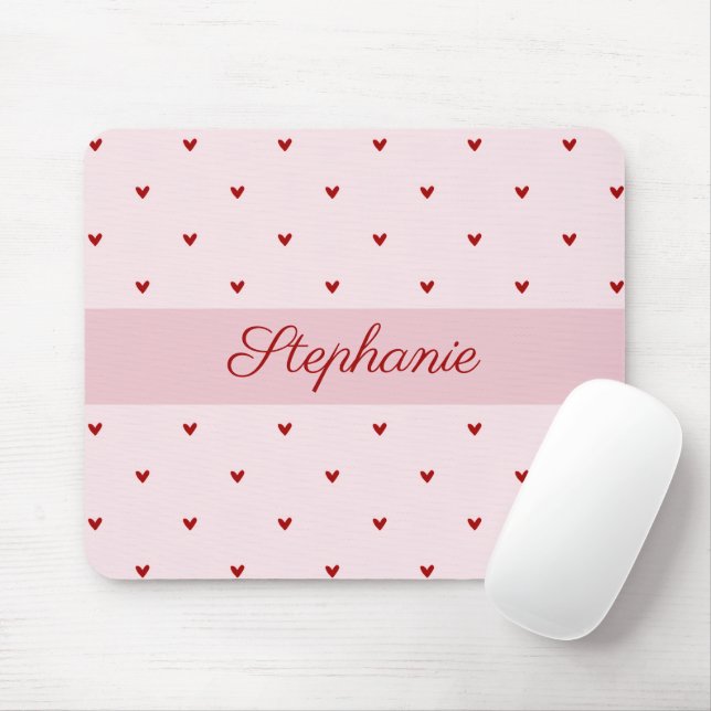 Little Red Heats Pink Name Mousepad (Mit Mouse)