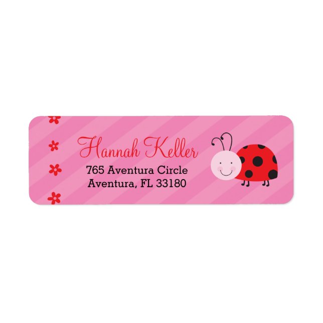 Little Red Ladybug Personalisiert Address Labels (Vorne)